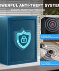Two Point Eight Cu Ft Steel Electronic Safe Box For Home And Office With Digital Lock Documents Money Jewelry Big Capacity Storage Sensor Light Removable Shelf Quiet Mute Function Heavy Duty Security Vault with anti-theft system graphics