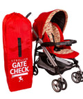 Go To Gate Check Stroller Bag For Umbrella Strollers Travel Bag For Airplane Fits Most Single Umbrella Baby Strollers Airport Essentials For Gate Check Flying Essentials Red with stroller