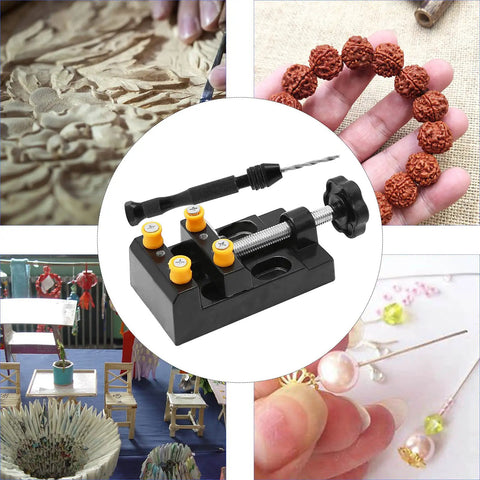 Kickass Micro Drill Kit With Sleek Pin Vise And Compact Bench Vise For Tough Wood Carving And Sweet Jewelry Crafting Using Heavy Duty Aluminum Tools with bench clamp and drilling tools.