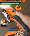 800 RPM Brushless Cordless Cardboard Cutter For Fast, Smooth Box Cutting, Beast Mode Pro Grade Tool With 3500mAh Battery, Powers Through Cardboard, Cartons, Plastic, Leather, Carpet, And More with LED light and safety lock