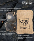 English Flint Fire Starter Kit With Two Large UK Flint Stones And Emergency Jute Tinder Bag For Bushcraft Camping And Survival
