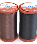 Extra Strong Upholstery Repair Thread Kit Pro Grade With Heavy Duty Curved Needles, 1 Black Spool, 1 Brown Spool