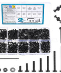 Heavy Duty M2 Screws And Nuts Kit With Hex Socket Button Head Cap Screws And Machine Screws Set Metric Nuts And Bolts Assortment Wrench Included Carbon Steel Rust Resistant Durable For DIY Projects Auto Repairs And Shop Use