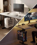 Under Desk PC Mount For Standing Desk Built Tough Heavy Duty Clamp And Drill CPU Holder 66 Lbs Capacity in home office and gaming setup