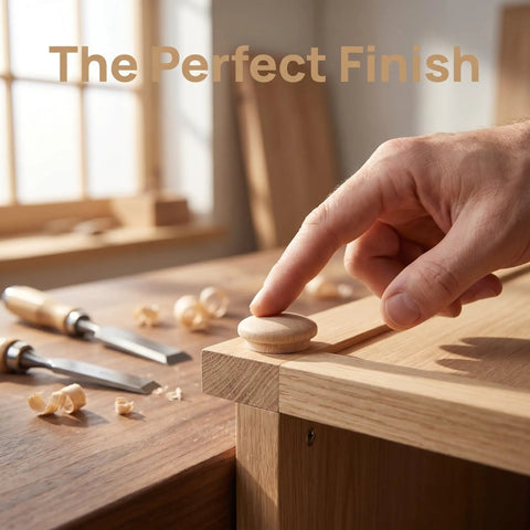 Unfinished Wood Plugs For Screw Holes In Tables And Beds Khaki Mushroom Head Wood Covers For Repair And DIY Projects
