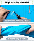 Silicone Soldering Mat 17.7 X 11.8 Inches Large Pro Grade Heat Resistant Up To 932 Degrees Fahrenheit in use and rolled up