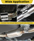 1.75 Inch Stainless Steel Exhaust Band Clamp For Butt Joint Piping No Weld Easy DIY Install on exhaust pipes