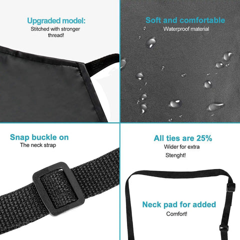 Waterproof Vinyl Apron For Heavy Duty Chemical Work, close-up of neck strap, waterproof material, and strong stitching