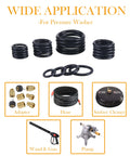 Universal Pressure Washer O Ring Kit, 100 Piece Replacement Rubber Seals for Pumps, Couplers, Adapters, Hoses, Guns, Nozzles and More