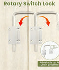 4 Inch Sliding Door Loop Lock With 90/180 Degree Install, U-Bolt Security Latch, rustproof zinc alloy, multi angle adjustment