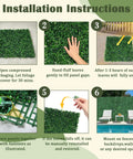 Installation instructions for thick fake boxwood panels 12 pack 20 by 20 inches for outdoor and indoor use.