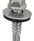 Killer Heavy Duty Metal To Metal Roofing Screws Size 12 X One Inch Galvanized Steel Self Piercing Hex Washer Head With Epdm Washer shown up close