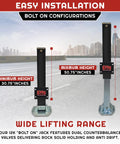 Heavy Duty 12,000 Lb Hydraulic Trailer Jack With Power Unit Kit Bolt On Double Acting Lift For Trailer Towing And Maintenance.