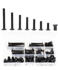 Go-To Black M6 Hex Drive Socket Cap Bolts Kit 35-Piece Allen Head Countersunk Heavy-Duty Furniture Fasteners Set With Nuts M6x15mm 20mm
