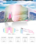 Unisex Sports Sunglasses For Men Women And Teens With UV400 Protection Wraparound Wide View One Piece Frame Built For Baseball Biking And Cycling Dust Wind Blocker Stylish Comfort For All Day Wear with mountain background and dimension guide