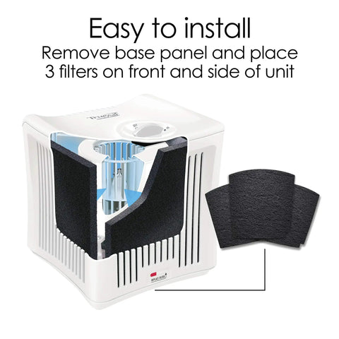 TrueAir Replacement Carbon Filter 3 Pack For Odor Eliminators Kitchen Bathroom Pet Smoke Odors Fits TrueAir Models 04384 04532GM 04530G 04530GM 04531GM Great For Trash Rooms And Home Odor Control