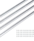 48 Inch Aluminum T Track Set For Woodworking Tables Silver Finish 4 Pack With 54 Wood Screws Fits 1/4 Inch Or 5/16 Inch T Bolts Hold Down Clamps For Saws And Workbenches, 4 aluminum tracks and screws