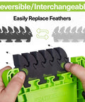FeatherPRO FP1 featherboard with EVA replaceable feathers on a green base for table saws, router tables, and band saws