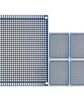 Double Sided FR-4 PCB Board Kit Blue Perfboard 5 Pack 3.5 X 2.8 Inch 1.6mm Thick 2.54mm Grid 0.04 Inch Hole Through Hole Layout
