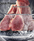 Huge 21 Cube Upright Freezer No Sweat Frost Free Top Tier Stainless Housing with quick freeze feature and meat.