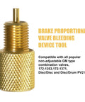 Heavy Duty Brake Proportioning Valve Bleeder Tool For Automatic Brake Adjusters And Drum System Lockdown, Hydraulic Service Kit For Car Truck Van Rigs, detailed gold device for bleeding valves.