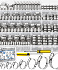 Gotta have this massive 240 Piece Stainless Steel Hose Clamp Assortment Kit with 8 Solid Sizes Covering 1/4 Inch To 2 Inches For Every Garage, Automotive Repair Or Plumbing Gig You Can Dream Of Today, in organizer box