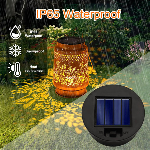 6 Pack Solar Light Replacement Tops for Hanging Lanterns, 7 Lumen Lantern Lids in garden with waterproof feature