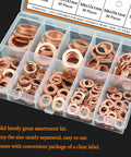Copper Washers Kit 220 Pieces Ten Sizes M5 M6 M8 M10 M12 case