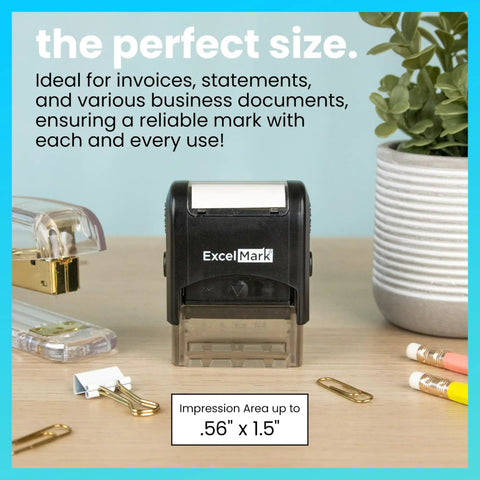Slick Self Inking Rubber Stamp With Bold Red Ink For Quick Paid Documents And Relaxed Office Vibes That Runs Smooth As Butter And Features A Swap Ready Double Sided Ink Pad Made For Daily Grind Paperwork Without Breaking A Sweat on a desk with paper clips and pencils.