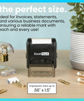 Ready To Roll Self Inking Rubber Stamp Officially Marks Controlled Document Text In Vibrant Red Ink With Transparent Mount For Easy Alignment and swap in pad for no sweat paperwork on table with office supplies.