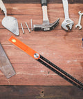 High Precision Carpentry Marking Ruler T Shaped Measuring Tool for Angles with Double Sided Scale Aluminum Alloy and ABS on workbench