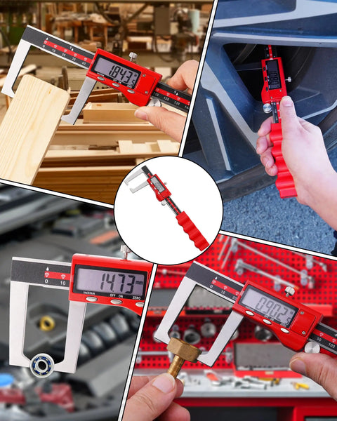 Digital Brake Rotor Caliper Tool For Disc Brake Thickness, Wheels On Rotor Gauge, 6 Inch Stainless Vernier Rotor Micrometer With Large LCD