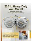 Beefy Heavy Duty Retractable Garden Hose Reel 100 Ft 5/8 In Wall Mount With Brass Fittings 9 Pattern Nozzle Auto Lock Slow Rewind