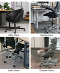 Top Shelf Low Profile Office Chair Glides With Solid Rubber Bottoms No Hassle Stationary Casters For Desk Stools Loaded With Traction Floor Savers Upgraded Silent Glide Pack Of Five displayed under various office and gaming chairs.