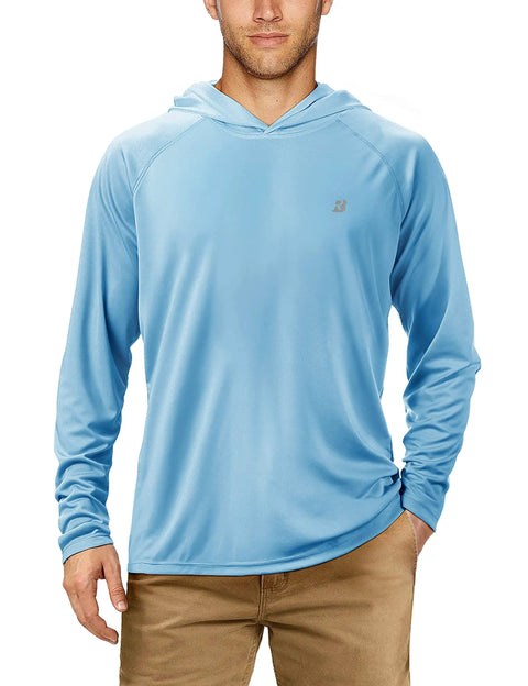 UPF 50+ Long Sleeve Fishing Shirt For Men With Lightweight Sun Protection For Outdoor Hiking Breathable Quick Dry Performance Knit Moisture Wicking UV Shield Comfortable All Day Wear