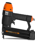 Heavy Duty Workhorse 18 Gauge Pneumatic Brad Nailer And Quarter Inch Crown Stapler Combo featuring black grip and orange accents.