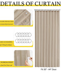 Linen Door Curtain 80 Inch Length For Doorways And Rooms Privacy On Point And Light Filtering Perfect Room Divider taupe color.