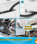 Image showing Dryer Vent Cleaning Kit with Vacuum Hose Attachment and Lint Brush, Universal Fit For Most Vacuums and Dryers, Black.