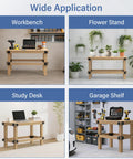 Heavy Duty 8 Piece 3 Way Workbench Bracket Kit For 2x4 Lumber Steel Corner Brackets With Black Powder Coat Rust Resistant High Load Bearing For DIY Garages And Shops wide application for workbench, flower stand, study desk, garage shelf