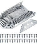 Heavy Duty Stainless Steel Corner Brackets for Wood Right Angle Furniture Connectors set with screws for shelves and cabinets.