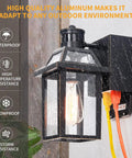 Porch Light With GFCI Outlet And Dusk To Dawn Sensor Outdoor Exterior Light Fixture with rainproof design and two outlets