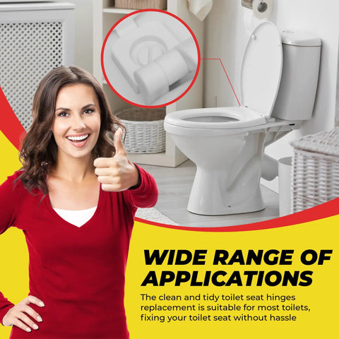 Durable Plastic Toilet Seat Screws Replacement Kit With Nuts And Bolts For Toilet Easy Install And Tight Secure Fit shown with toilet