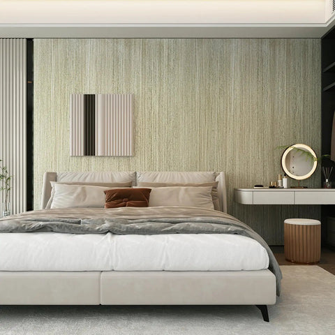 Bedroom with Thickened Brown Wood Grain Wallpaper 16x354 Peel and Stick Wood Textured Oak Removable Waterproof Self Adhesive Vinyl Wrap
