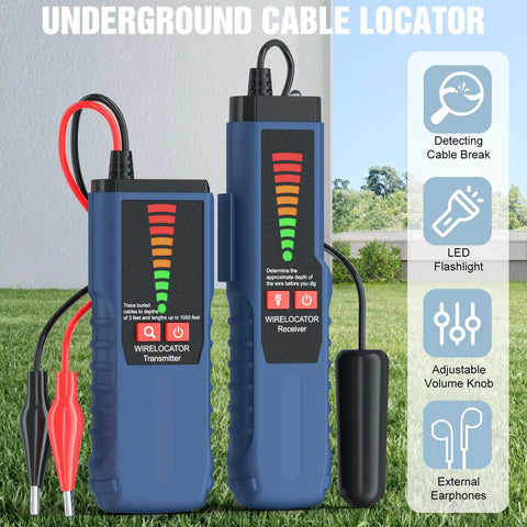 Underground Wire Locator With Earphone For Buried Cables And Breakage Detection Cable Detector For Dog Fence Cables And Outdoor Wires