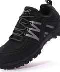Slip Resistant Work Shoes For Men Non Slip Steel Toe Sneakers Size 9.5 Black Durable Composite Toe Safety Footwear With EH Certification Puncture Proof Pro Comfort Footbed For All Day Tough Jobs