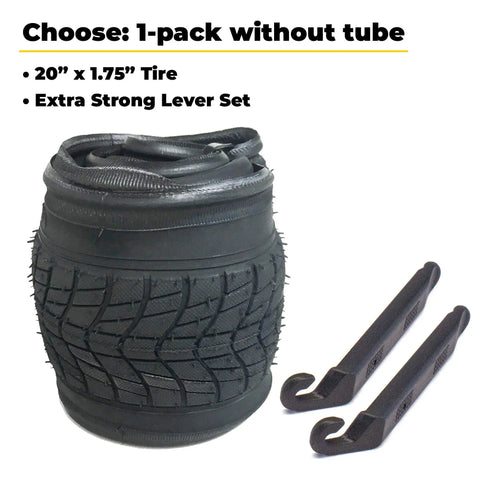 20 Inch Bike Tire Replacement Kit With Tools For Kids And BMX Bikes Fits 20x1.75 Tubes Tires Rims Front Or Rear Wheels Includes Essential Tire Tools 1 Pack Or 2 Pack No Tube Option Upgrade From Stock Parts 20x1.75 tire and levers