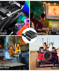Road Ready 150 Watt Car Power Inverter Plugs Straight Into Cigarette Lighter To Crank Out 12V DC To 110V AC With Dual 3.1A USB Ports And Standard Outlet For Solid Everyday Charging On The Fly used in car for charging phones, outdoor work, and movie viewing.