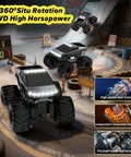 Amphibious 1 to 18 Scale RC Car Beasts All Terrain 4WD Off Road Pickup Waterproof 2.4GHz Remote Control Truck on racetrack