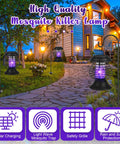 4 Pack Outdoor Solar Bug Zappers LED Waterproof 2 In 1 Hanging Mosquito Killer Cordless Garden Fly Insect Light for patio