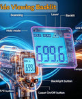 Digital Infrared Temperature Gun For Cooking With Backlit Display And Auto Shutoff, Shows Surface Temp Only, Reads From Minus 58 To 1022 Fahrenheit control panel with buttons
